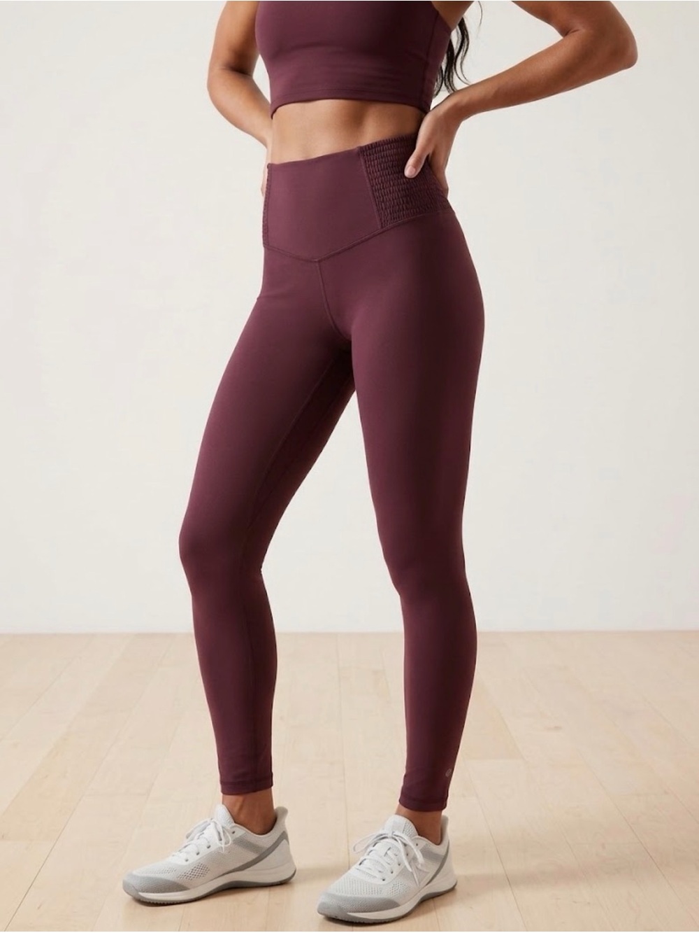Offline x Aerie Real Me 7/8 Smocked High Rise Long Inseam Leggings Medium